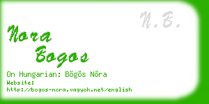 nora bogos business card